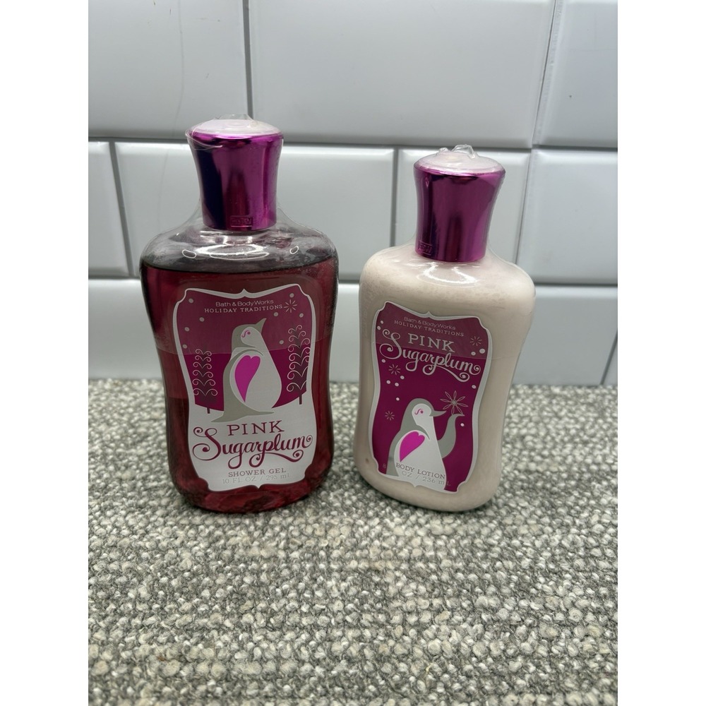 Bath Body Works Sugar Plum Shower Gel Plus Lotion 10 And 8 Oz New Sealed